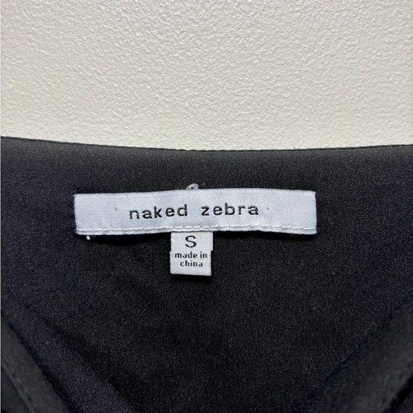 Naked Zebra Semi Formal Ruffle Tank Relaxed Fit Mini Dress Black - Picture 8 of 10